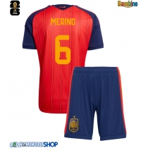 Maglie da calcio Spagna Mikel Merino #6 Prima Maglia Bambino Mondiali 2026  Manica Corta + Pantaloni corti)